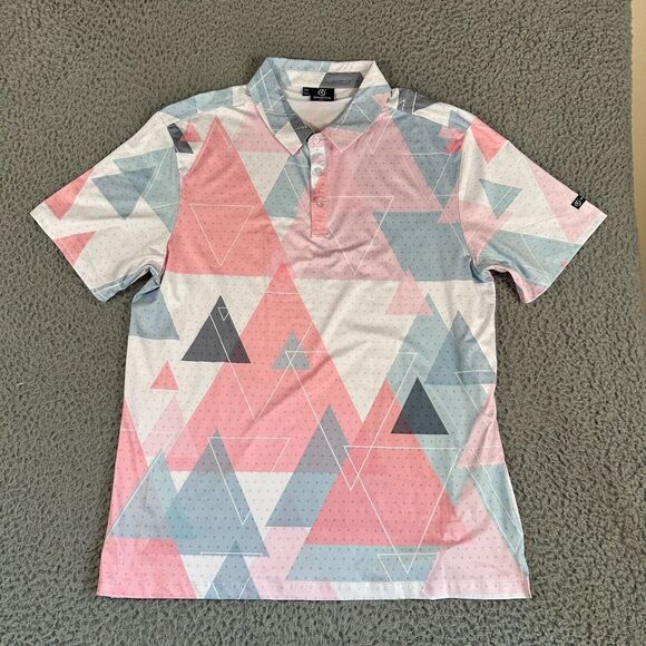 Greenside Golf Polo Mens XXL Multicolor Geometric‎ All Over Pattern Performance - Picture 2 of 9